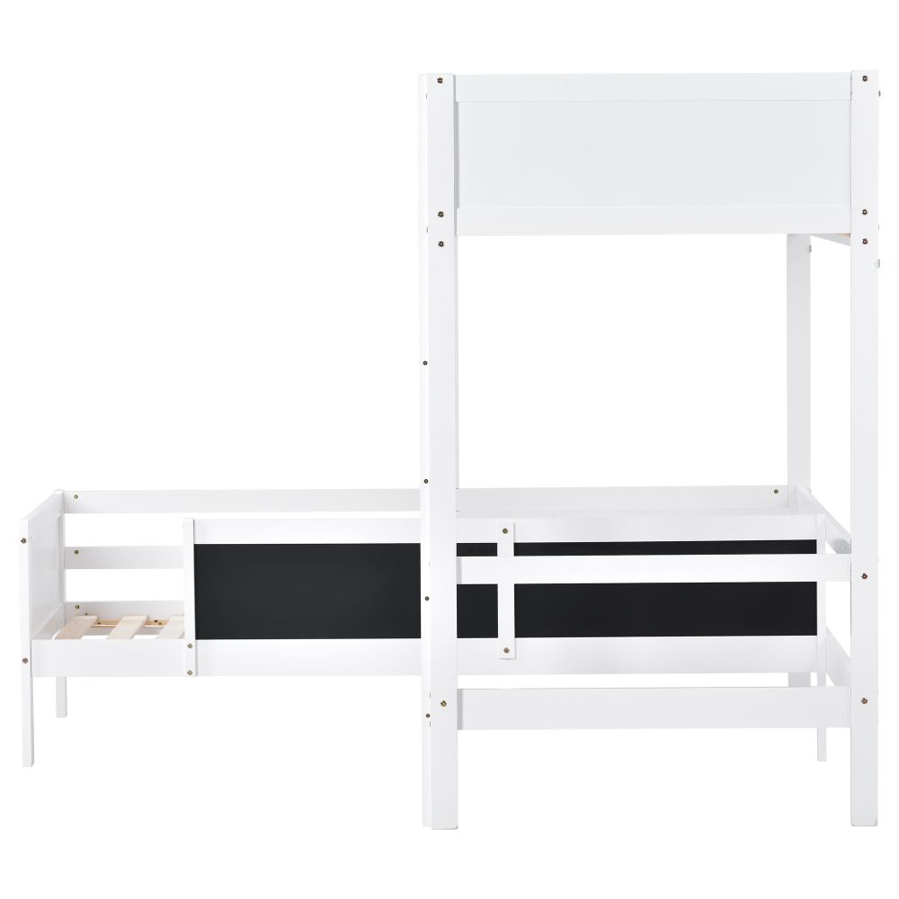 Bunk Bed L Shape Sleeper Bed with Blackborad for Children and Teens 3FT