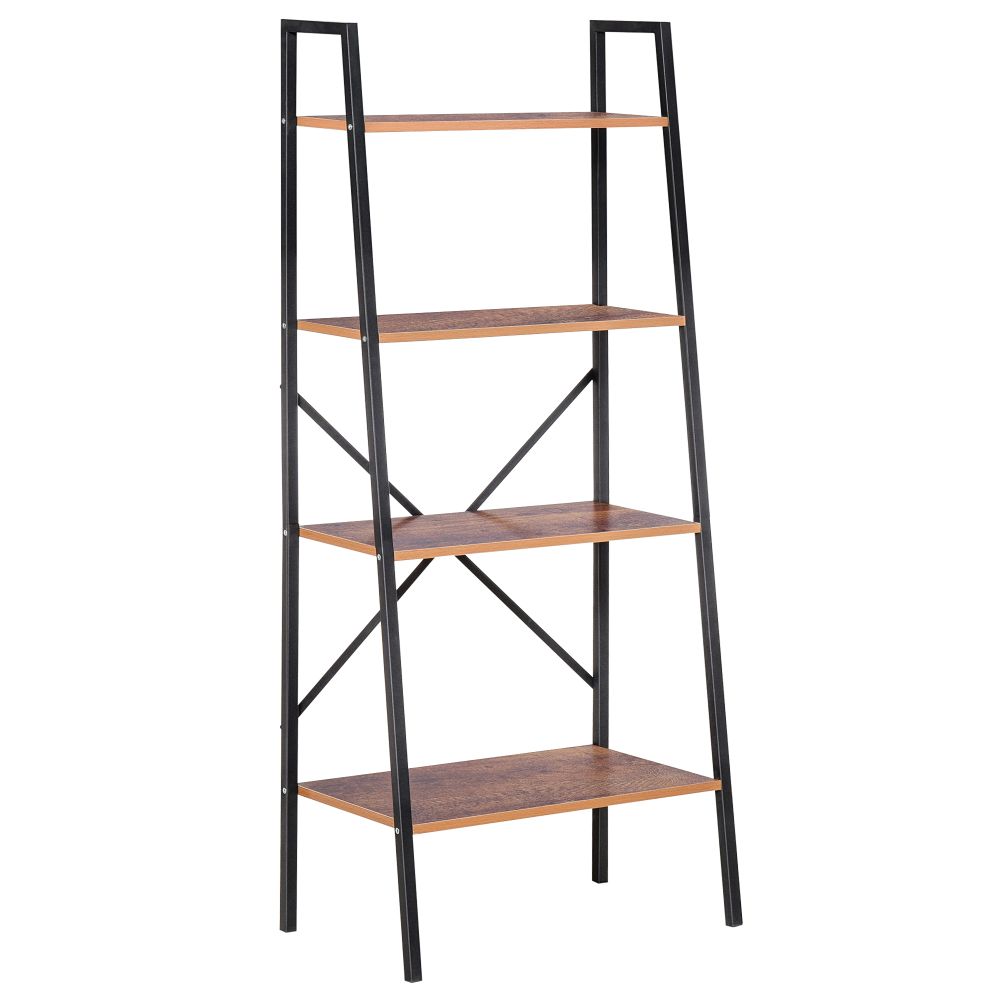 4-Tier Vintage Ladder Shelf Bookcase Storage Rack Stand Plants DisplayBookshelf