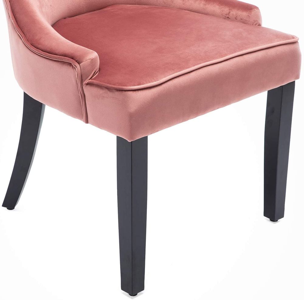 Dining Chairs Set of 2 Velvet Fabric Chairs with Wooden Style Metal Legs for Dining Room Pink(And many