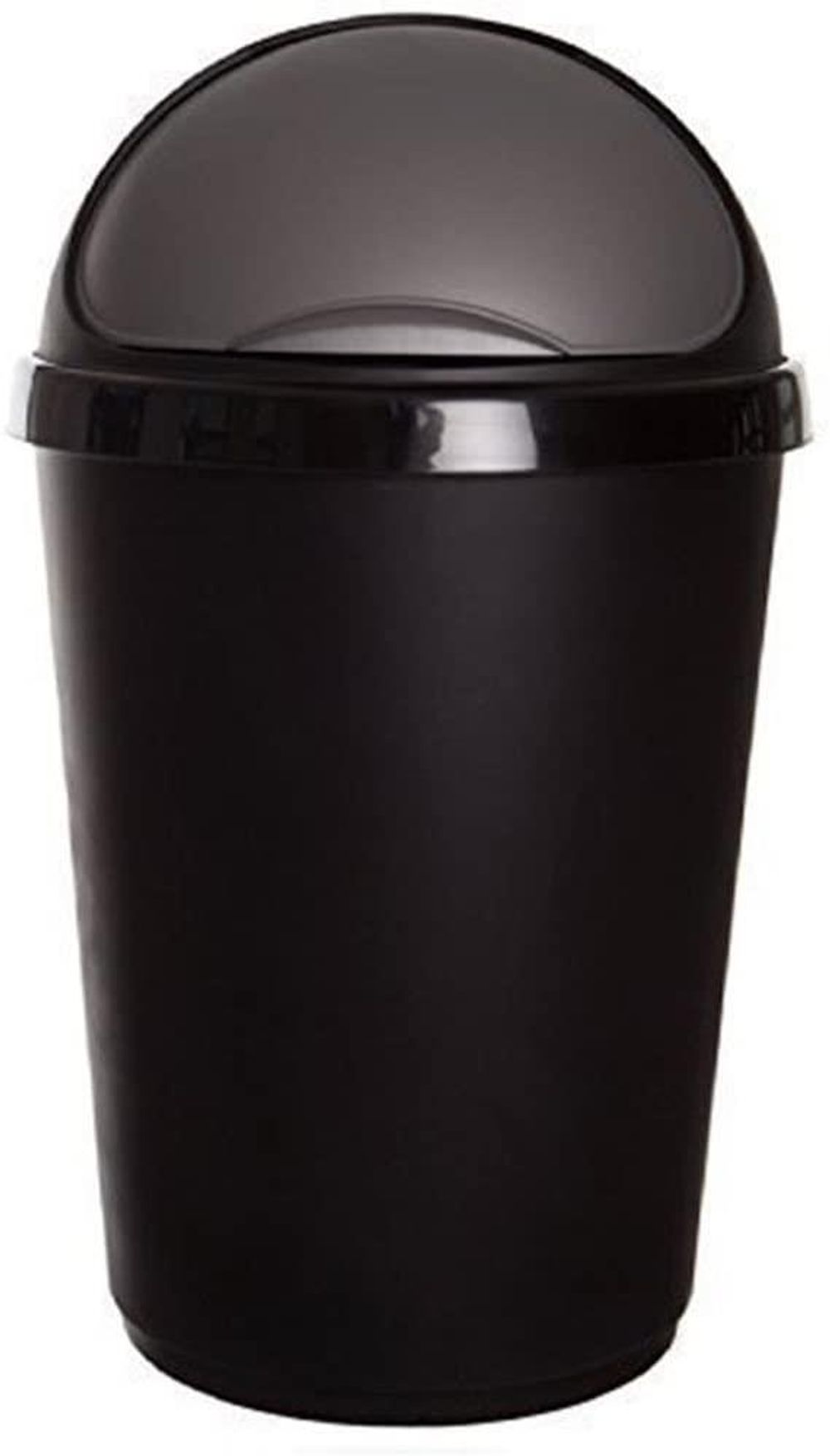 Whitefurze Bullet Bin Recycling Waste Rubbish Cardboard Plastic Disposal Dustbin Flip Top Flap Lid, Black, 30 x 20 x 20 cm