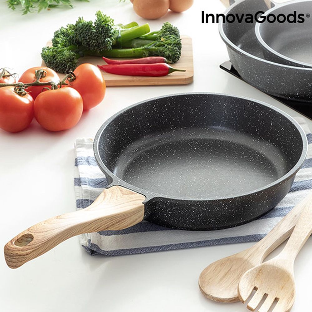 Premium Granite Effect Frying Pan 24cm Kitchen Cookware