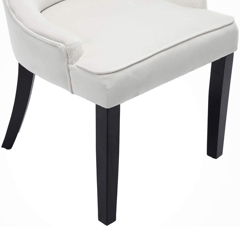 Dining Chairs Set of 2 Velvet Fabric Chairs with Wooden Style Metal Legs for Dining Room, white(multiple colour)