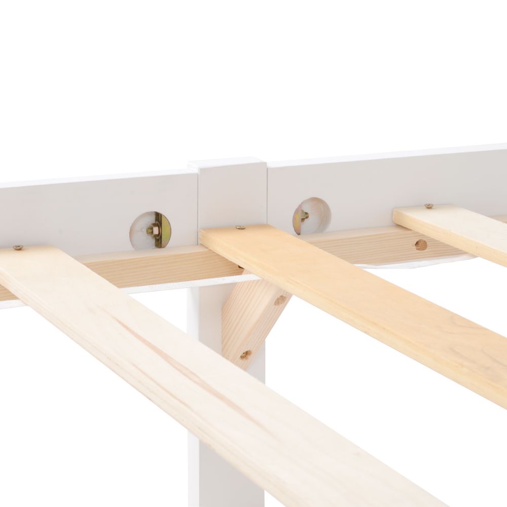 Double Bed Wooden Frame 4ft6 Double Wooden Bed in White