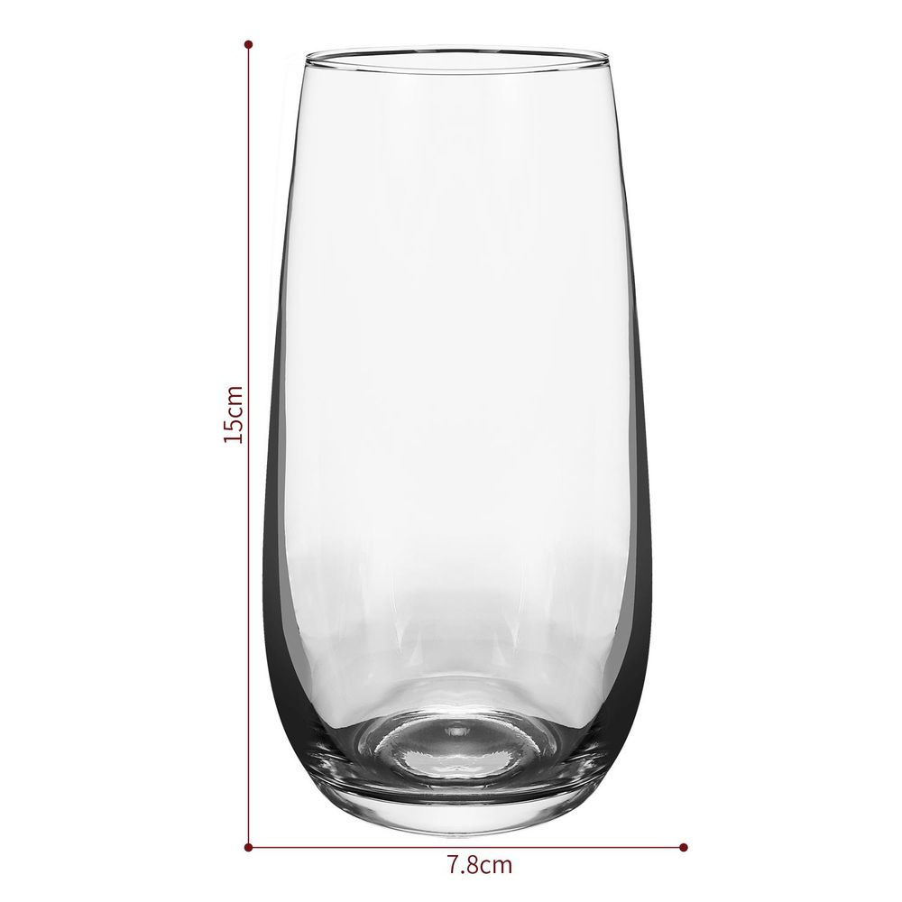 Set of 6 Traditional Esteem Highball Glass Tumblers - 490ml (16.5oz) Highball Glasses