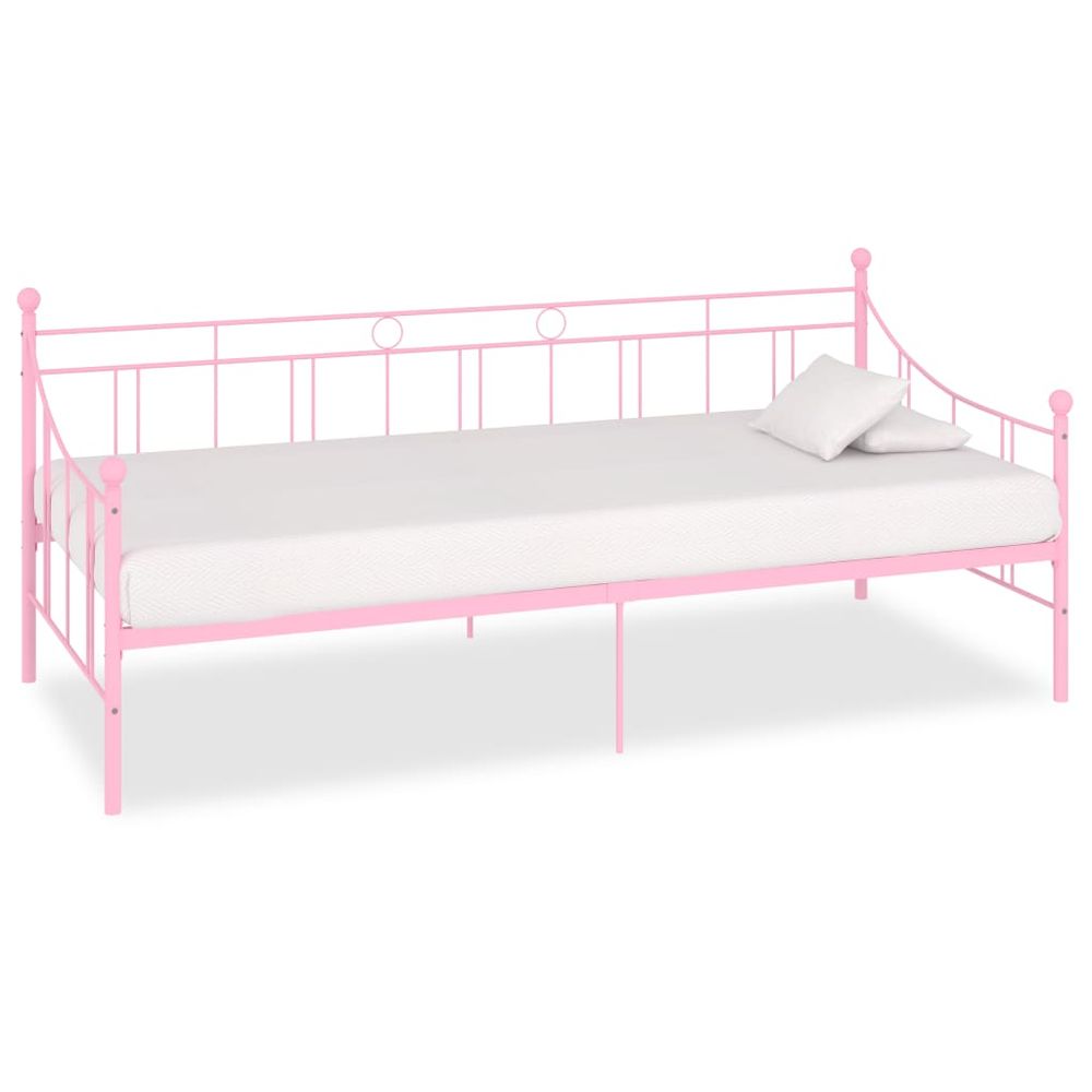 Daybed Frame Black, White, Grey & Pink Metal 90x200 cm