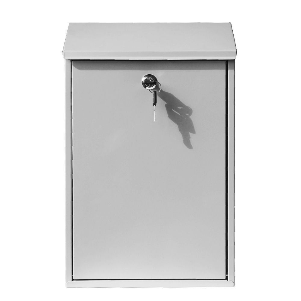 Lockable Outdoor Galvanized Mailbox Letter Box Silver