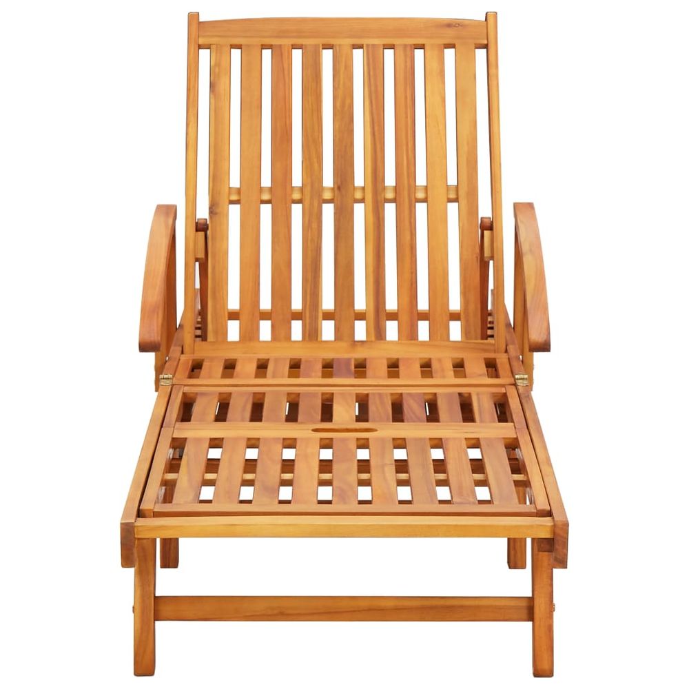 2 Piece Sunlounger Set with Table Solid Acacia Wood