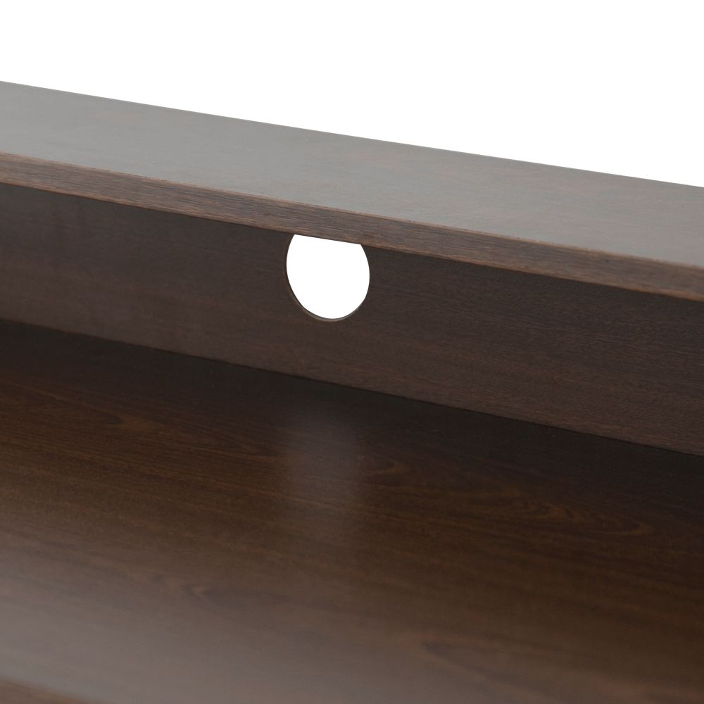 35" Wooden Home Office Study Computer Desk & Shelves Brown