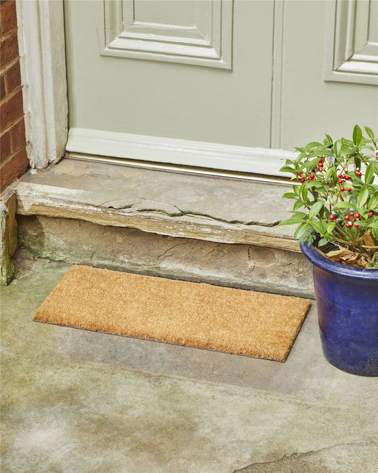 Astley Plain Rectangle Doormat Natural Non-Slip PVC Backing Waterproof