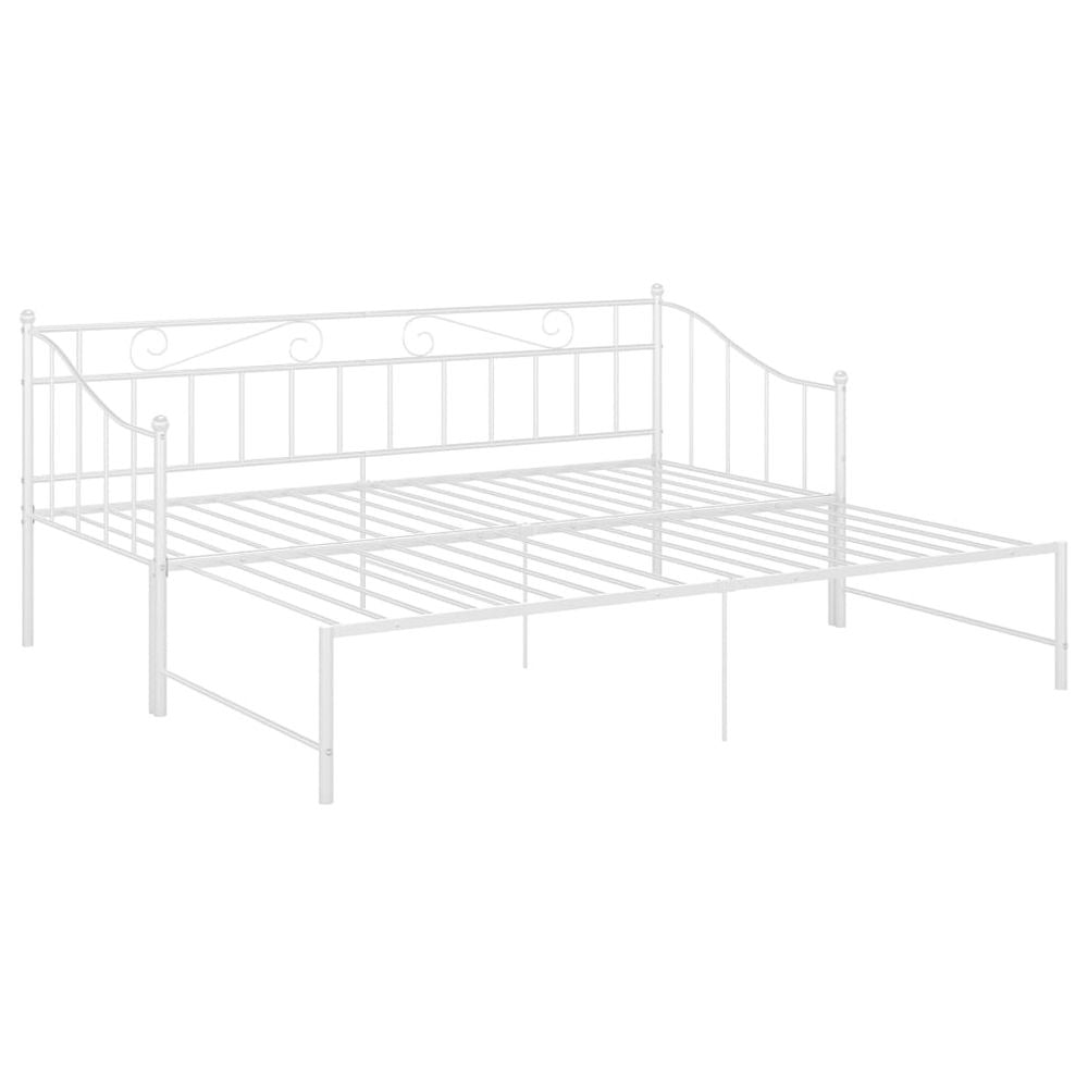 Pull-out Sofa Bed Frame in Black, White & Grey Metal 90x200 cm