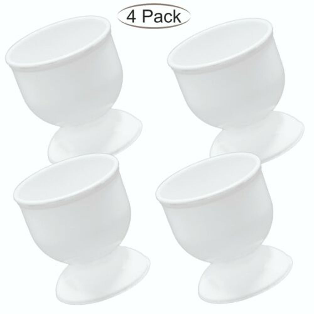 4pcs  Egg Cup Holder Set For Kitchen Boiled Egg Serving Cups Breakfast White New