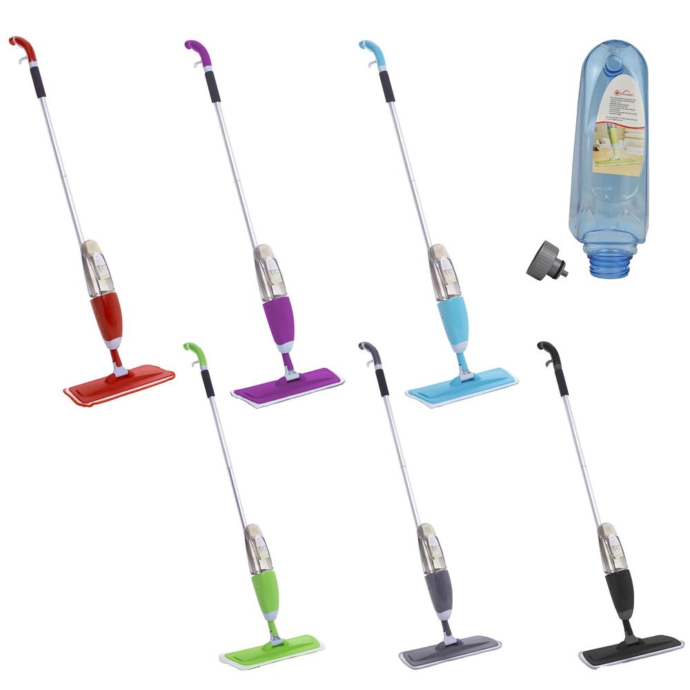 Spray Floor Mop Water Cleaner Refillable Bottle Machine Washable Microfibre Pads