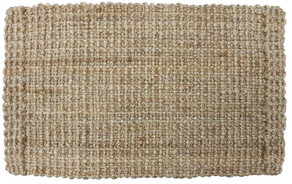 Whitefield Jute Boucle Mat Biodegradable Handspun Shoe Scrape Indoor 100% Jute 45x75cm - Beige