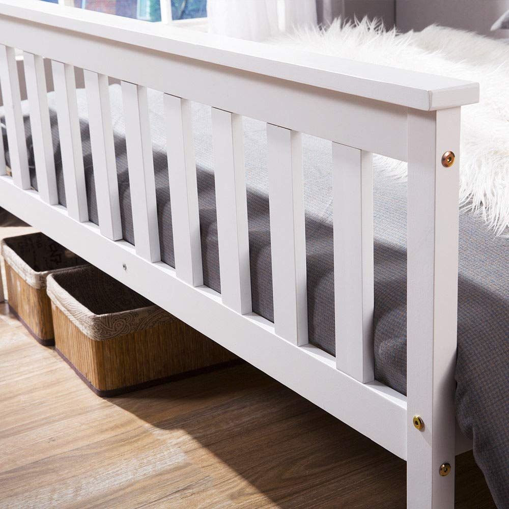 Double Bed Wooden Frame 4ft6 Double Wooden Bed in White