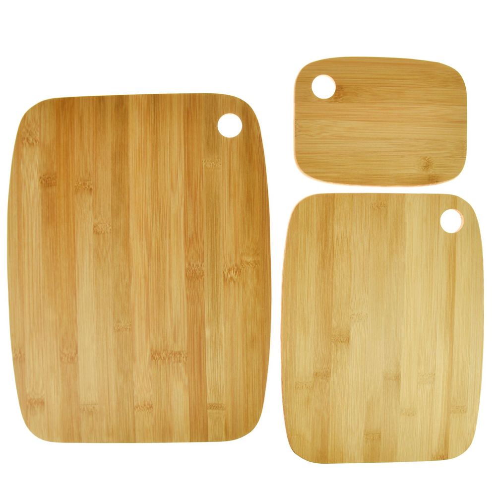 Bamboo Chopping Board Set Solid Wooden Cutting Serving Platter Kitchen Food