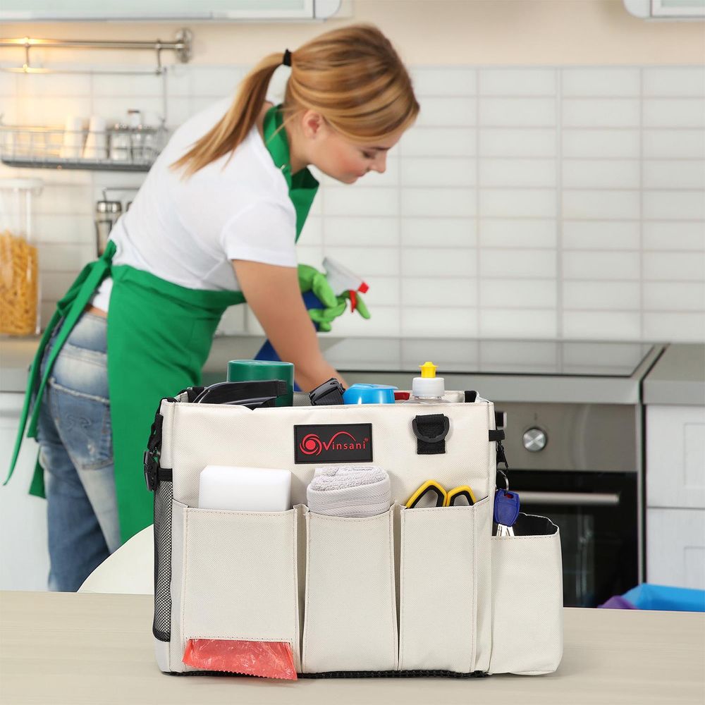 Cleaning Caddy Multifunctional Storage Organiser Bag w Handle & Straps