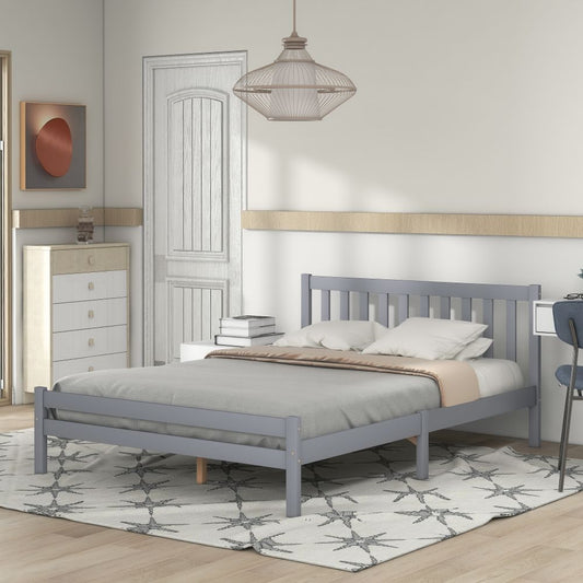 Wooden Bed Frame, Double Bed 4ft6 Solid Wooden Bed Frame, Bedroom Furniture