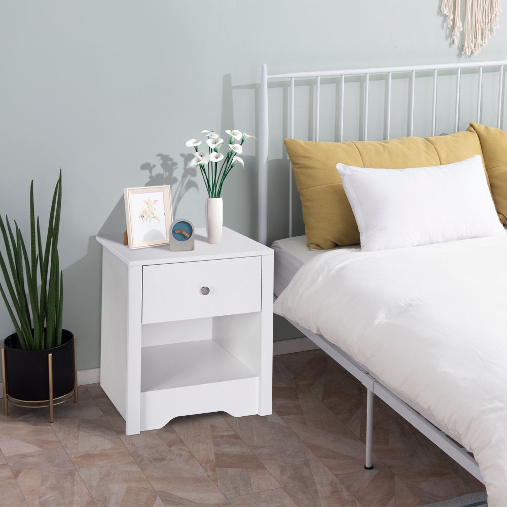 Bedside Table Unit Drawer Shelf Cabinet Chest Solid Wood Bedroom Furniture