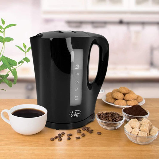 Quest 1.7Lt Jug Kettle Cordless & Washable Filter in Black- 35109