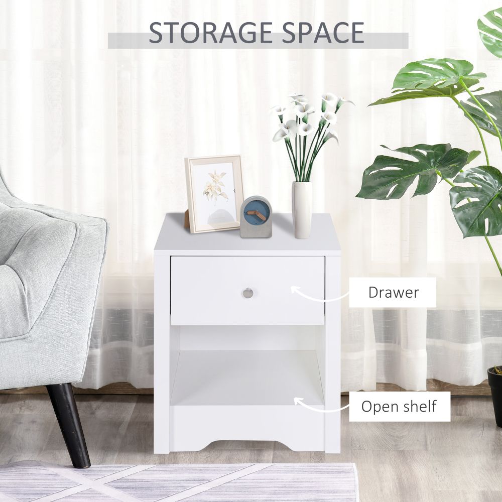 Bedside Table Unit Drawer Shelf Cabinet Chest Solid Wood Bedroom Furniture