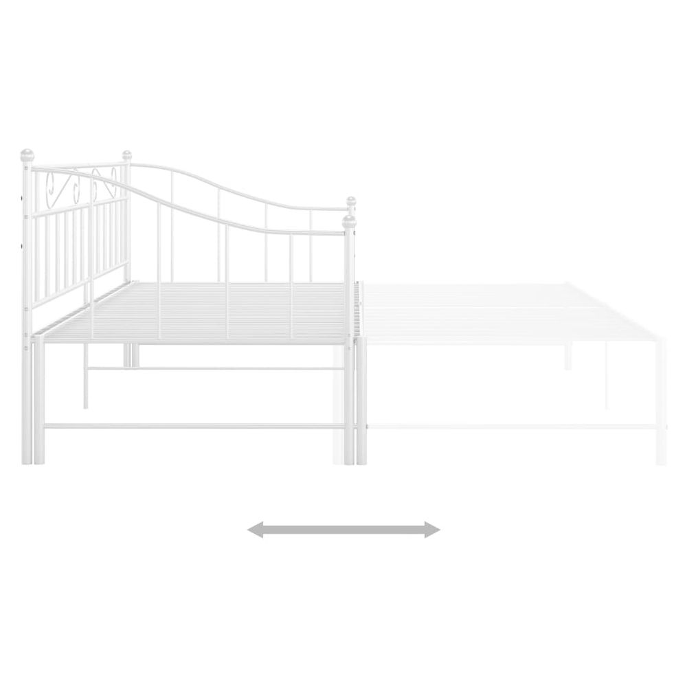 Pull-out Sofa Bed Frame in Black, White & Grey Metal 90x200 cm