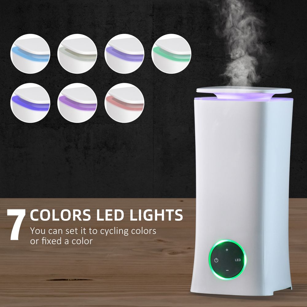 2L Cool Mist Humidifier Indoor Quiet Air Humidifier w, 7-Colour Lights