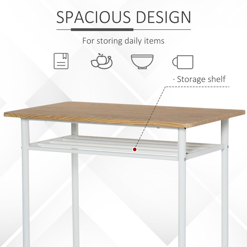 3-Piece Dining Kitchen Set with 1 Table and 2 Matching Chairs for Home Pub Cafe