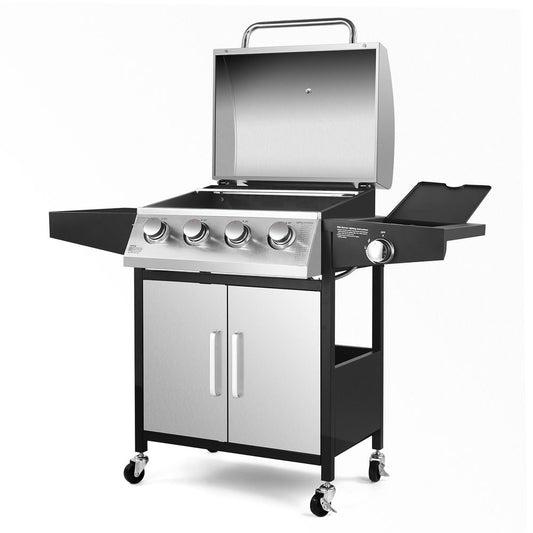 BBQ Grill with 4 Stainless Steel Burners & Side Burner