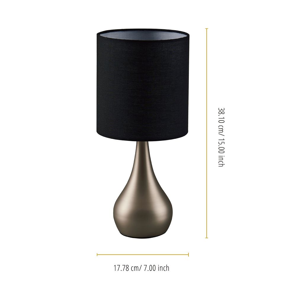 Table Lamp with Tap Touch Control Sensor, Standing Lamp in Black