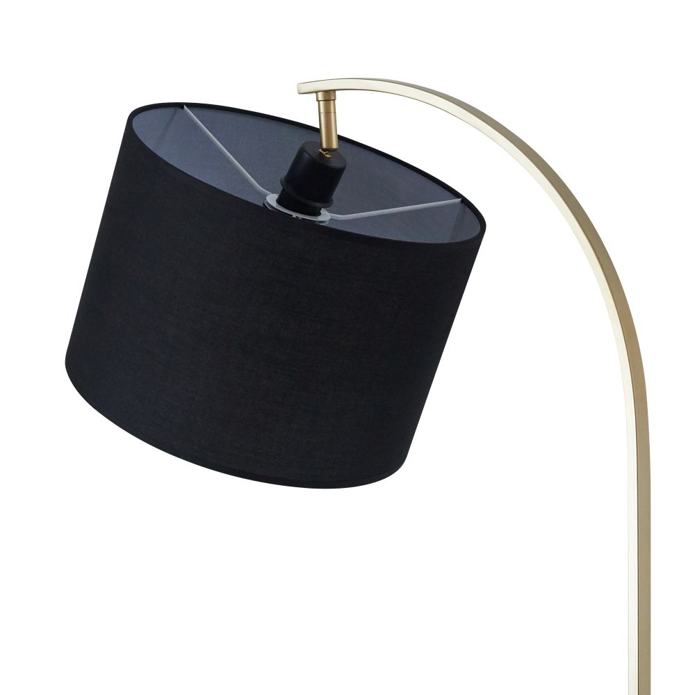 Versanora  Arc Floor Lamp with USB Port, Black / Gold, Metal, VN-L00071B-UK