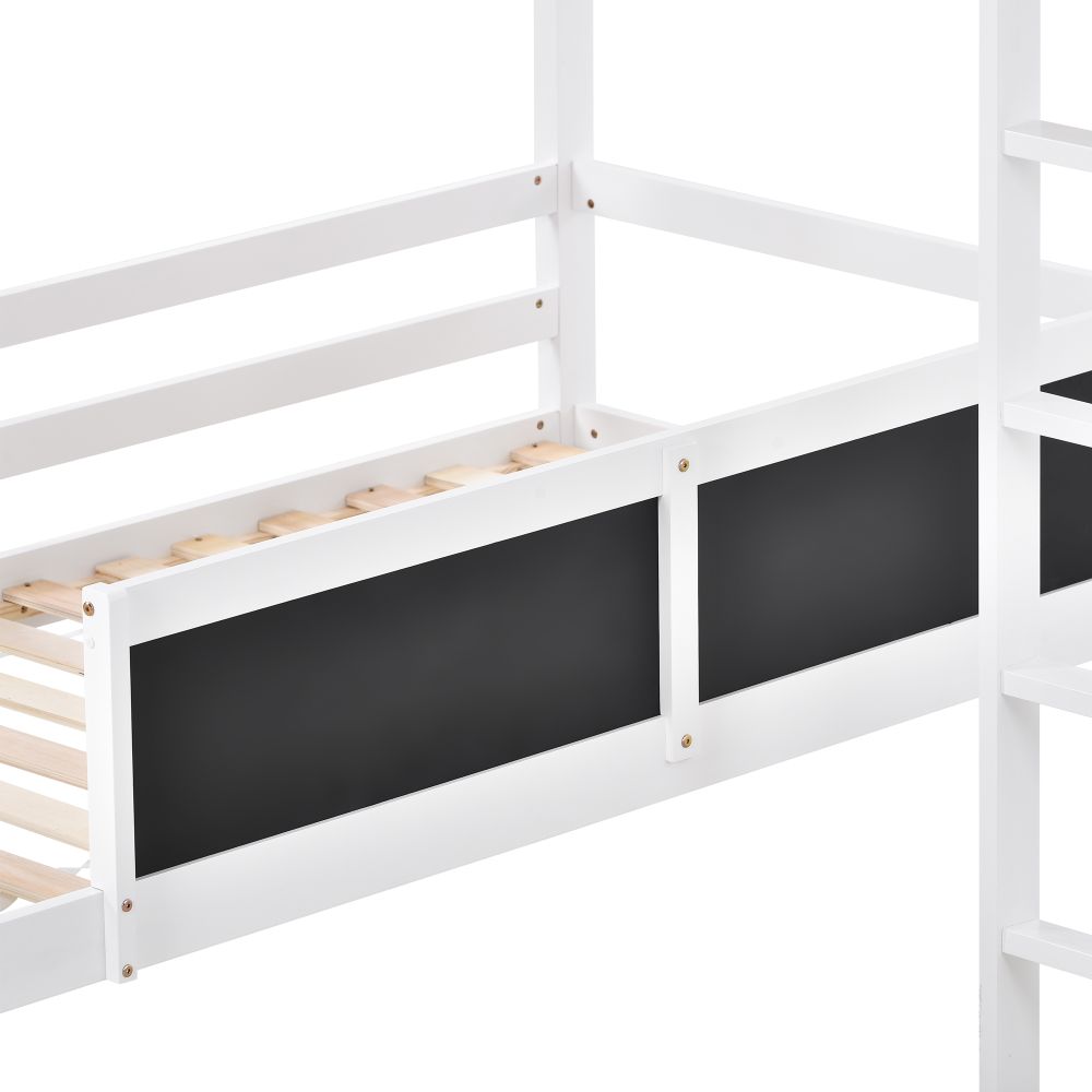 Bunk Bed L Shape Sleeper Bed with Blackborad for Children and Teens 3FT