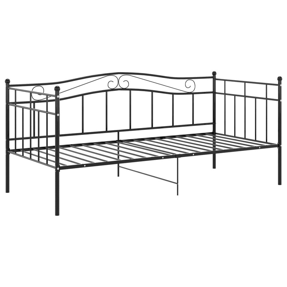 Sofa Bed Frame Black, White & Grey Metal 90x200 cm