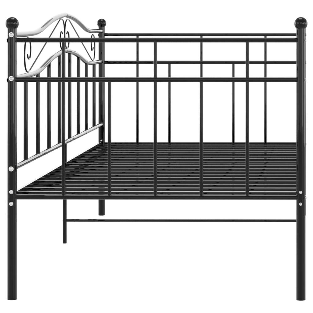 Sofa Bed Frame Black, White & Grey Metal 90x200 cm
