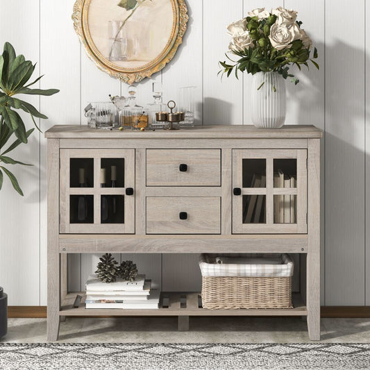 2 drawers & 2 doors Sideboard, Kitchen Buffet, Cupboard Storage Cabinet