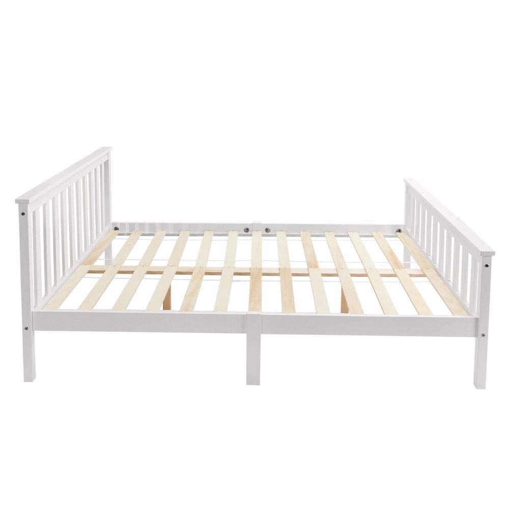 Double Bed Wooden Frame 4ft6 Double Wooden Bed in White