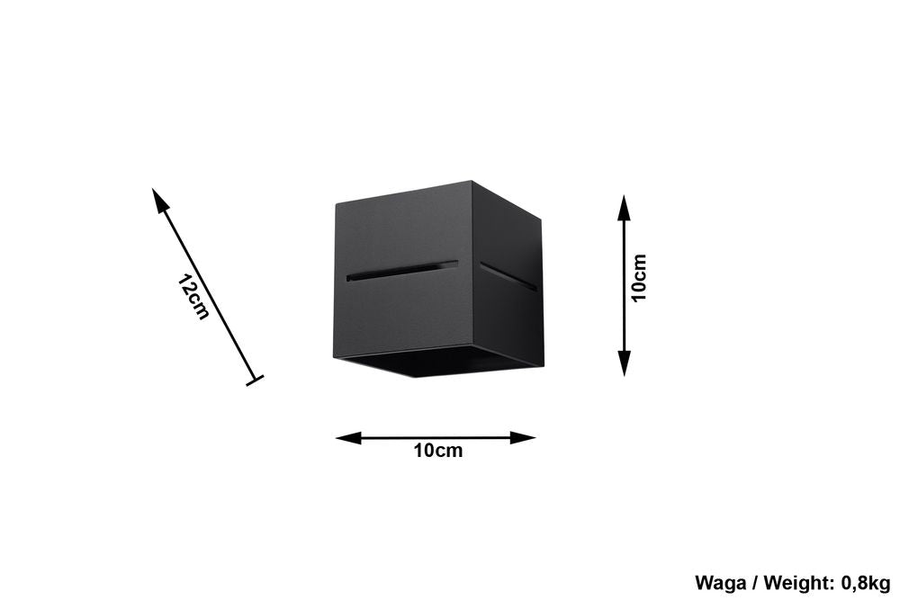 Wall Lamp LOBO Black Up/Down Square Shape Modern Loft Design G9