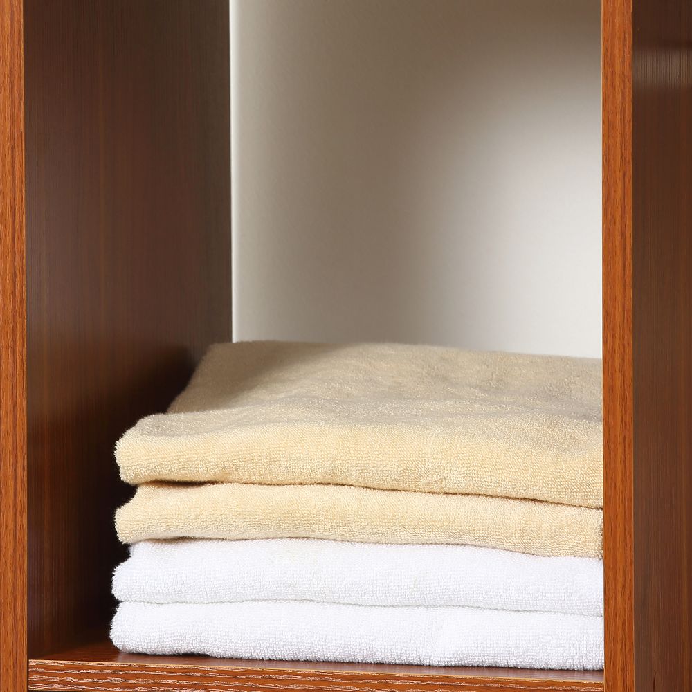 Single Mobile Open Wardrobe Storage Shelves Organizer With Clothes Hanging Rail