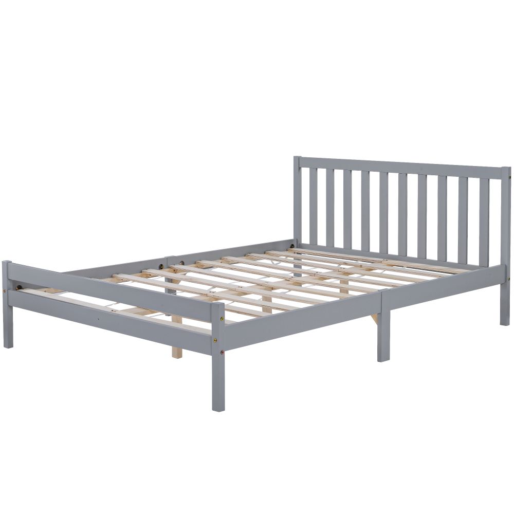 Wooden Bed Frame, Double Bed 4ft6 Solid Wooden Bed Frame, Bedroom Furniture