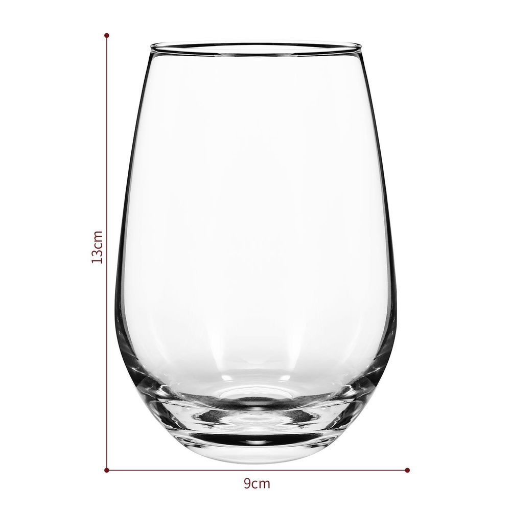 Set of 6 Traditional Crescent Highball Glass Tumblers - 510ml (17.2oz) Highball Glasses