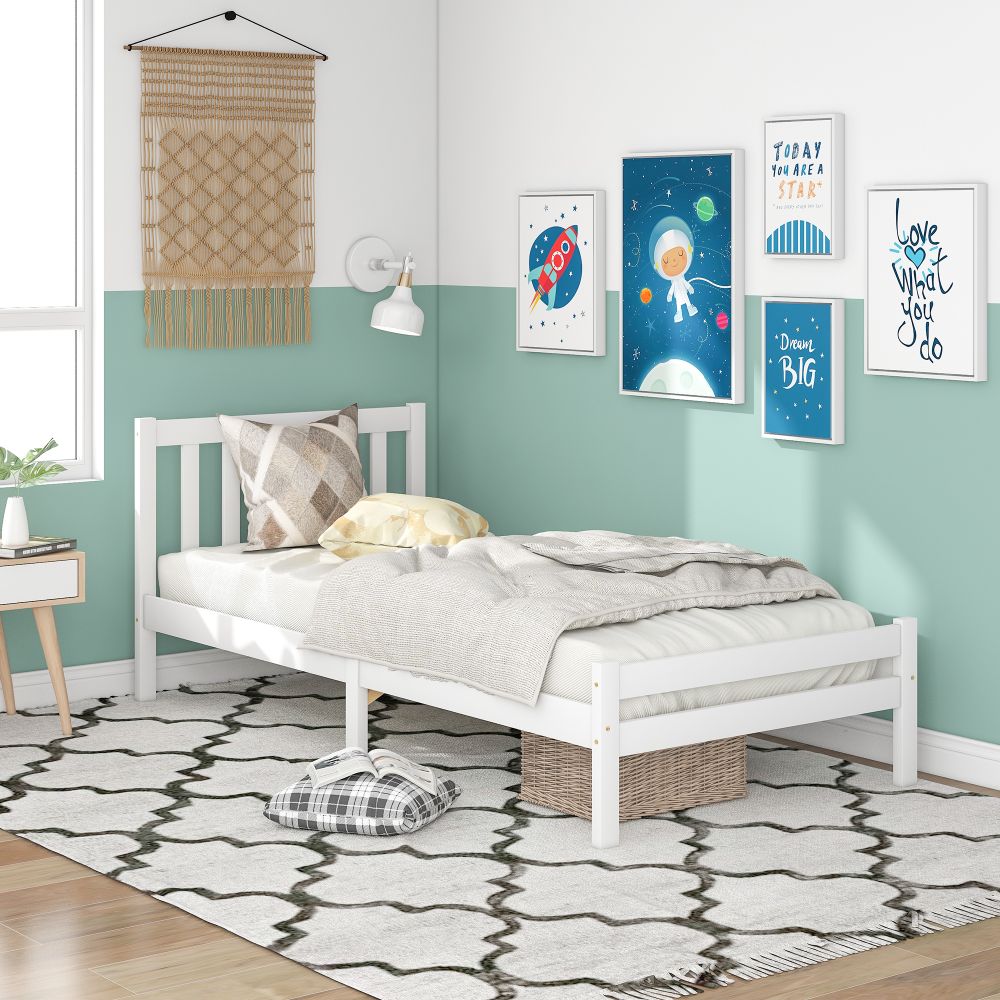 Wooden Bed Frame, Single Bed 3ft Solid Wooden Bed Frame, Bedroom Furniture