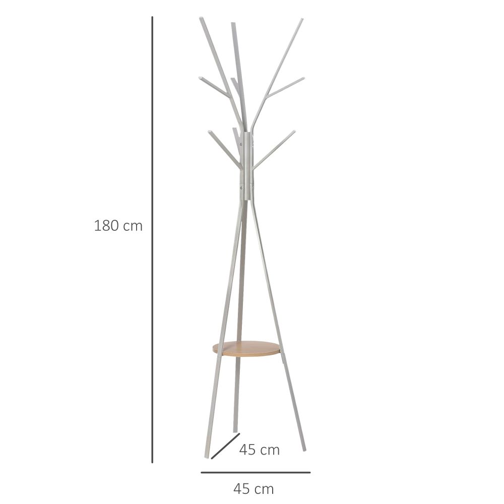 180cm Free Standing Coat Rack Metal Shelf Holder Stand Display Clothes Hat