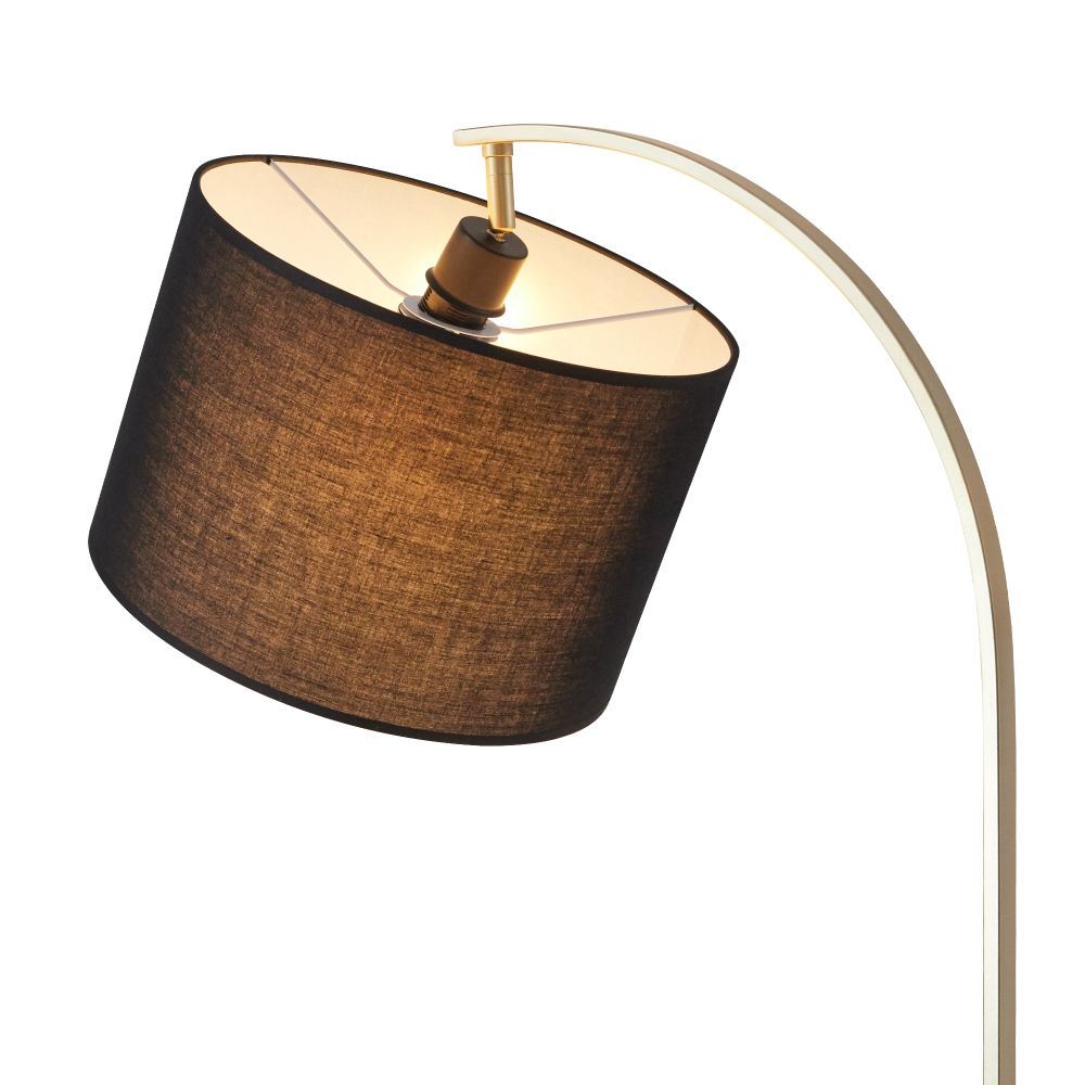 Versanora  Arc Floor Lamp with USB Port, Black / Gold, Metal, VN-L00071B-UK