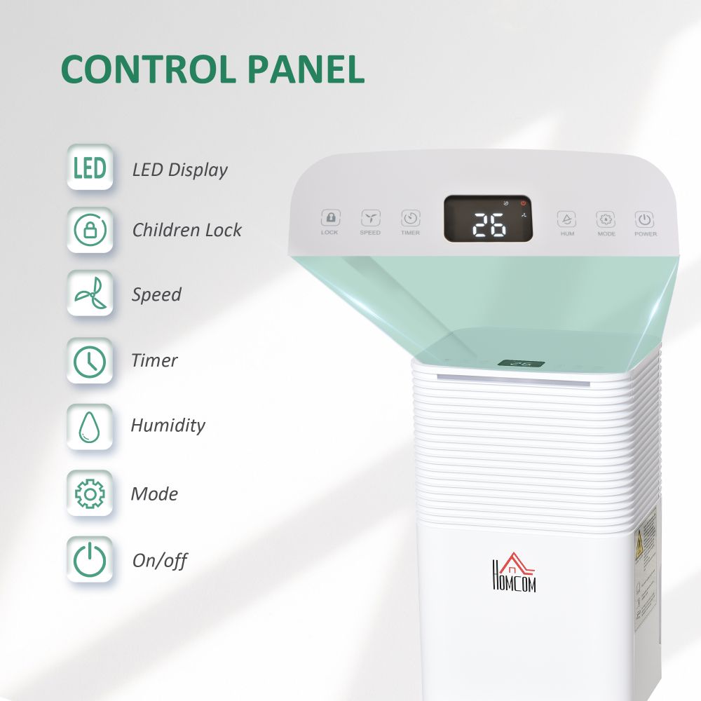 10L Day Portable Quiet Dehumidifier for Home Laundry,Electric Air De-Humidifier