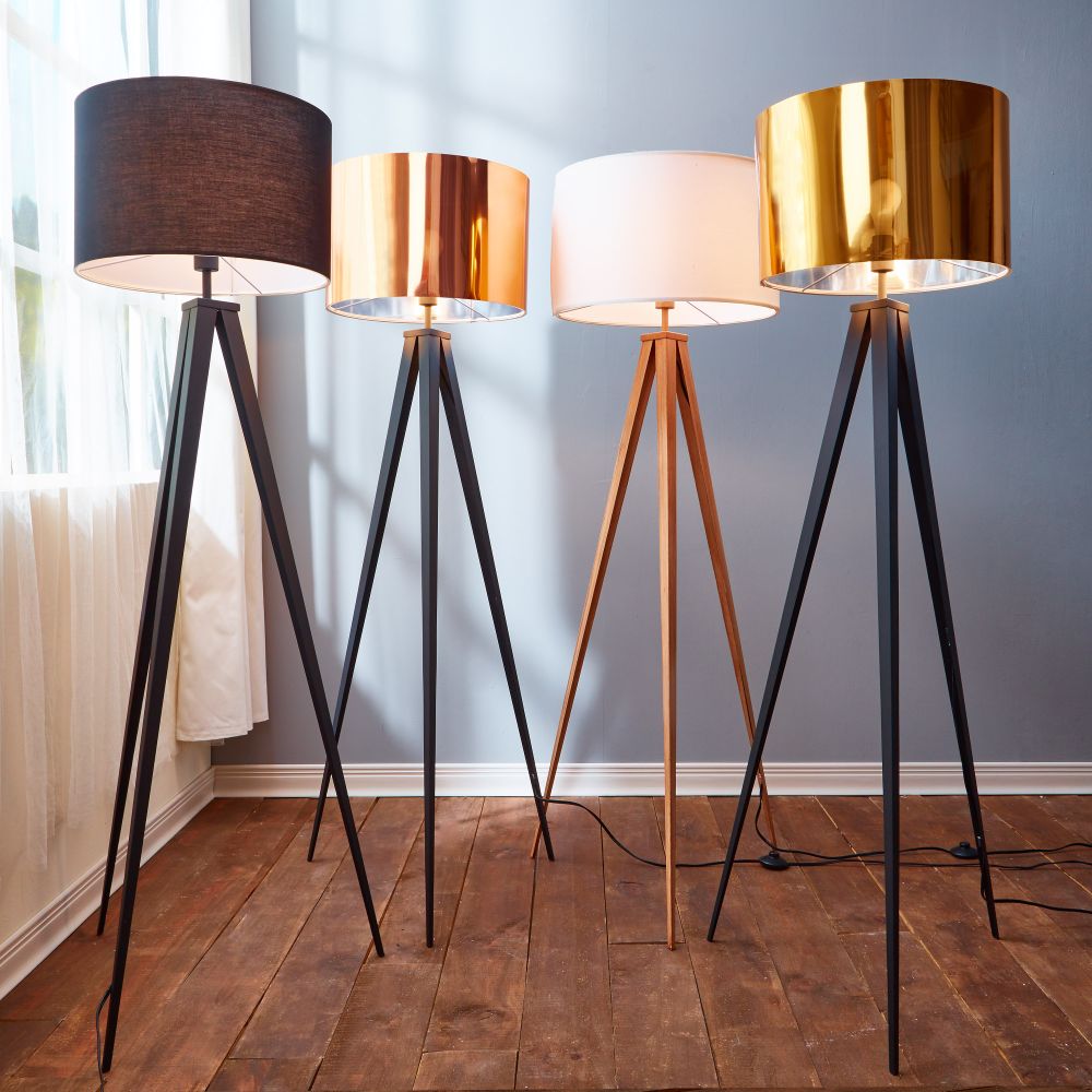 Tripod Floor Lamp with Copper Shade by Modern Lighting VN-L00005-UK