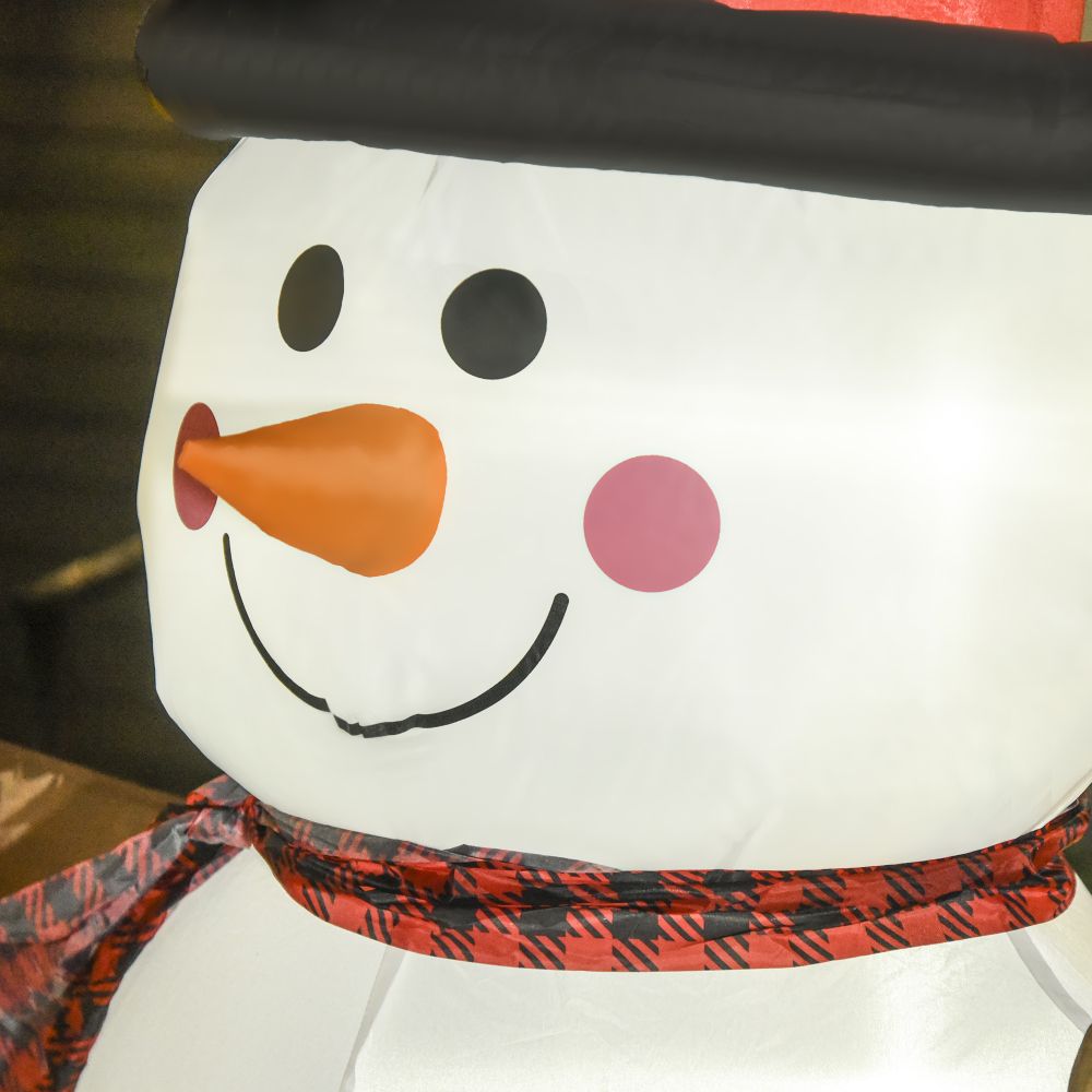 6ft/1.82m Tall Giant Inflatable Snowman Christmas with Hat Scarf LED Lights