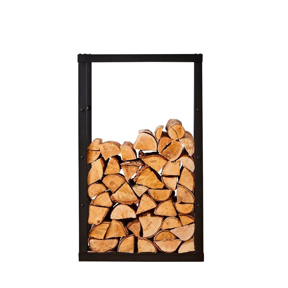 Sturdy Firewood Log Rack - Black