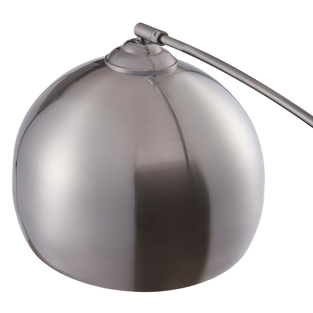 Standard Arc Curved Floor Lamp, Modern Lighting, Silver Nickel