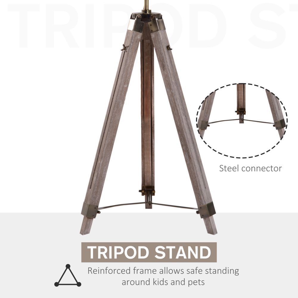 Vintage Tripod Floor Lamp Spotlight Searchlight Height Adjustable Copper Finish