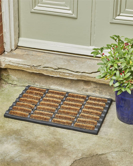 Middleton Large Rubber & Coir Rod Doormat Anti-Slip Rubber Backing