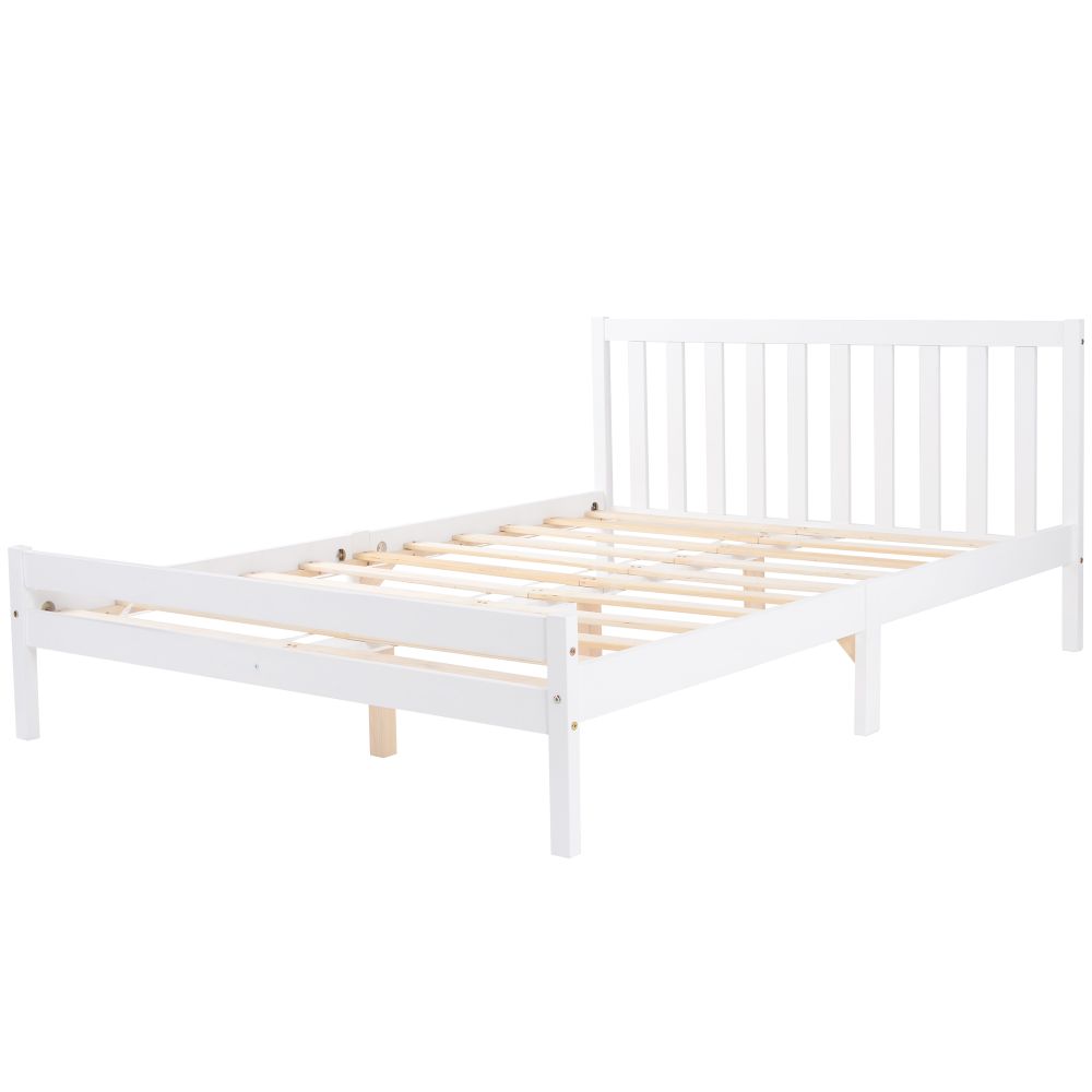 Wooden Bed Frame, Double Bed 4ft6 Solid Wooden Bed Frame, Bedroom Furniture
